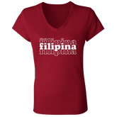 Filipina Triple Ladies' Jersey V-Neck T-Shirt